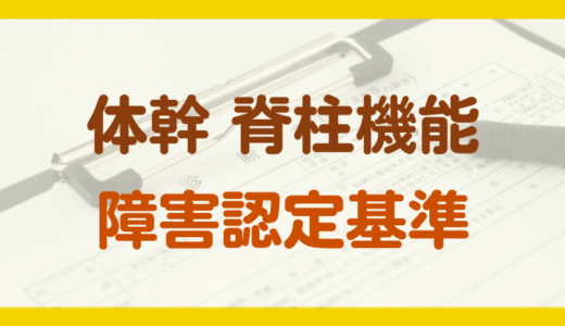 体幹・脊柱機能の障害年金の認定基準